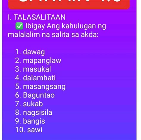 tinagunyaan kahulugan|TALASALITAAN .